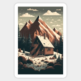 Mountain Cabin Dreams Sticker